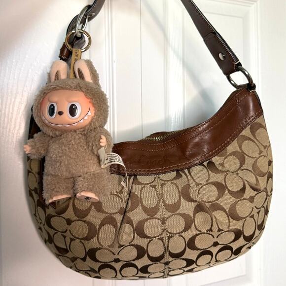 COACH y2k Brown Signature Canvas F13740 Hobo Soho Shoulder Bag - Picture 1 of 8